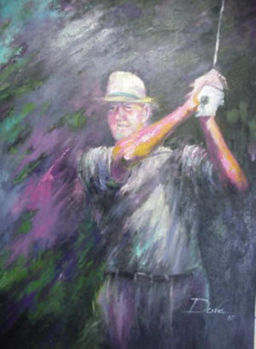 oil painting golf image
