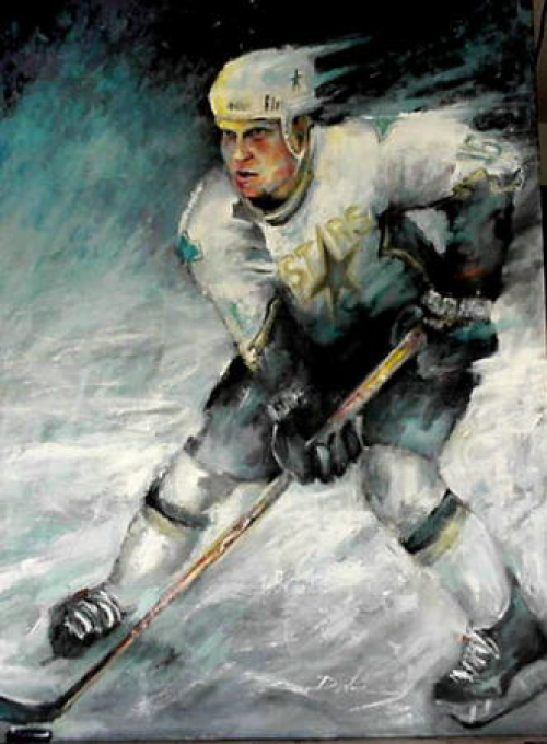 oil painting hockey image