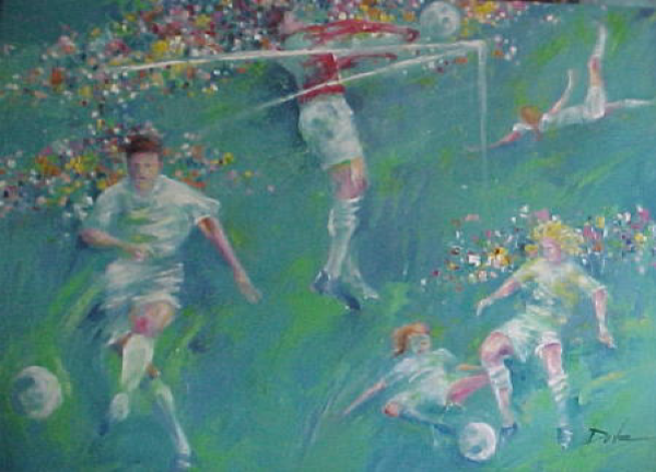 oil painting soccer image